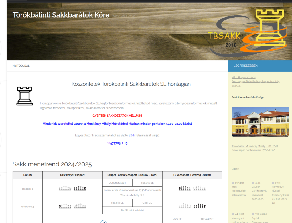 TBSAKK sakkör site